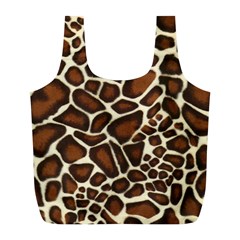 Giraffe Texture, Macro Full Print Recycle Bag (l) by kyorashop23