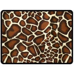 Giraffe Texture, Macro Two Sides Fleece Blanket (large) by kyorashop23