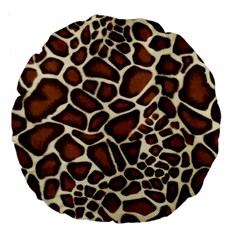 Giraffe Texture, Macro Large 18  Premium Flano Round Cushions by kyorashop23