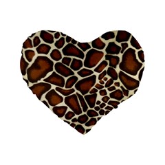 Giraffe Texture, Macro Standard 16  Premium Flano Heart Shape Cushions by kyorashop23