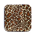 Giraffe Texture, Macro Square Metal Box (Black) Front