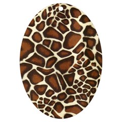 Giraffe Texture, Macro Uv Print Acrylic Ornament Oval by kyorashop23