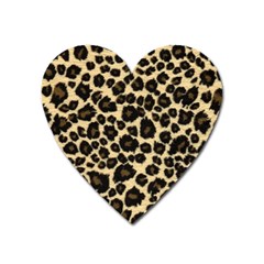 Jaguar Skin Texture, Jaguar Wool Texture, Yellow Heart Magnet by kyorashop23