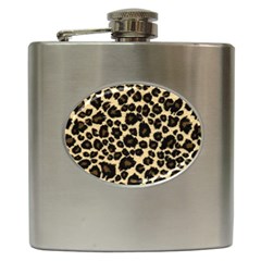 Jaguar Skin Texture, Jaguar Wool Texture, Yellow Hip Flask (6 Oz) by kyorashop23