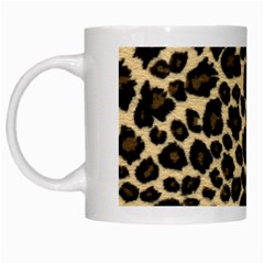 Jaguar Skin Texture, Jaguar Wool Texture, Yellow White Mug by kyorashop23