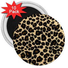 Jaguar Skin Texture, Jaguar Wool Texture, Yellow 3  Magnets (10 Pack)  by kyorashop23