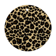 Jaguar Skin Texture, Jaguar Wool Texture, Yellow Round Ornament (two Sides)