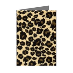 Jaguar Skin Texture, Jaguar Wool Texture, Yellow Mini Greeting Card by kyorashop23