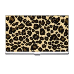 Jaguar Skin Texture, Jaguar Wool Texture, Yellow Business Card Holder by kyorashop23