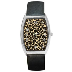 Jaguar Skin Texture, Jaguar Wool Texture, Yellow Barrel Style Metal Watch by kyorashop23