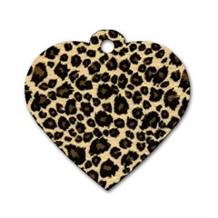 Jaguar Skin Texture, Jaguar Wool Texture, Yellow Dog Tag Heart (one Side) by kyorashop23