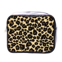 Jaguar Skin Texture, Jaguar Wool Texture, Yellow Mini Toiletries Bag (one Side) by kyorashop23