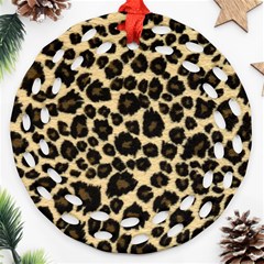 Jaguar Skin Texture, Jaguar Wool Texture, Yellow Round Filigree Ornament (two Sides)