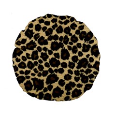 Jaguar Skin Texture, Jaguar Wool Texture, Yellow Standard 15  Premium Round Cushions by kyorashop23