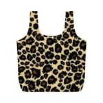 Jaguar Skin Texture, Jaguar Wool Texture, Yellow Full Print Recycle Bag (M) Back