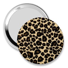 Jaguar Skin Texture, Jaguar Wool Texture, Yellow 3  Handbag Mirrors by kyorashop23