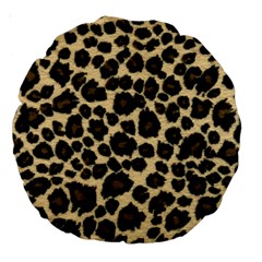 Jaguar Skin Texture, Jaguar Wool Texture, Yellow Large 18  Premium Round Cushions by kyorashop23