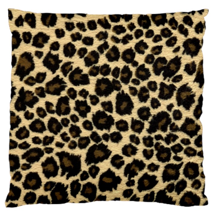 Jaguar Skin Texture, Jaguar Wool Texture, Yellow Standard Premium Plush Fleece Cushion Case (Two Sides)