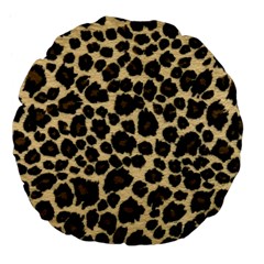 Jaguar Skin Texture, Jaguar Wool Texture, Yellow Large 18  Premium Flano Round Cushions by kyorashop23