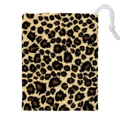 Jaguar Skin Texture, Jaguar Wool Texture, Yellow Drawstring Pouch (4xl) by kyorashop23