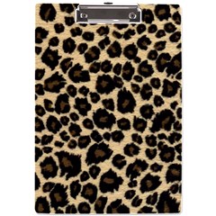 Jaguar Skin Texture, Jaguar Wool Texture, Yellow A4 Acrylic Clipboard by kyorashop23