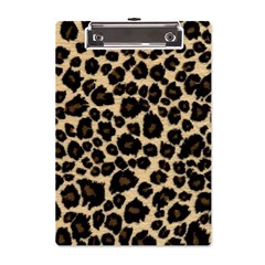 Jaguar Skin Texture, Jaguar Wool Texture, Yellow A5 Acrylic Clipboard by kyorashop23