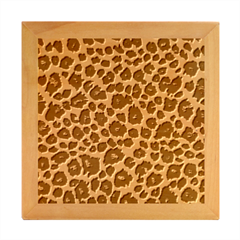 Jaguar Skin Texture, Jaguar Wool Texture, Yellow Wood Photo Frame Cube by kyorashop23