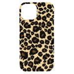 Jaguar Skin Texture, Jaguar Wool Texture, Yellow iPhone 15 Black UV Print PC Hardshell Case Front