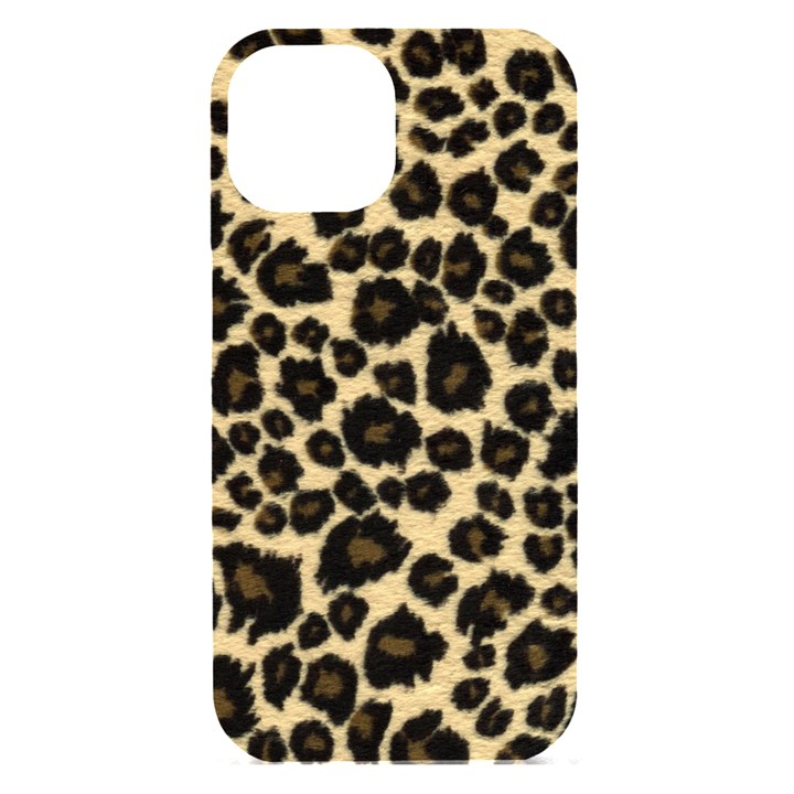 Jaguar Skin Texture, Jaguar Wool Texture, Yellow iPhone 15 Black UV Print PC Hardshell Case