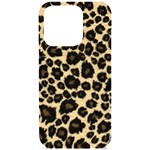 Jaguar Skin Texture, Jaguar Wool Texture, Yellow iPhone 15 Pro Black UV Print PC Hardshell Case Front