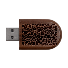 Jaguar Skin Texture, Jaguar Wool Texture, Yellow Wood Oval Usb Flash Drive by kyorashop23