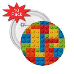 Lego Bricks, Colorful Dots Background 2 25  Buttons (10 Pack)  by kyorashop23