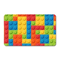 Lego Bricks, Colorful Dots Background Magnet (rectangular) by kyorashop23