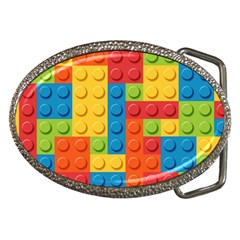 Lego Bricks, Colorful Dots Background Belt Buckles by kyorashop23