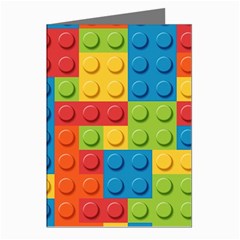 Lego Bricks, Colorful Dots Background Greeting Cards (pkg Of 8)