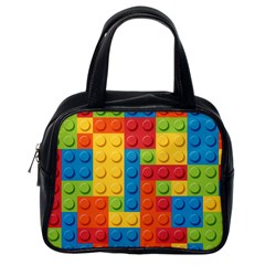 Lego Bricks, Colorful Dots Background Classic Handbag (one Side) by kyorashop23