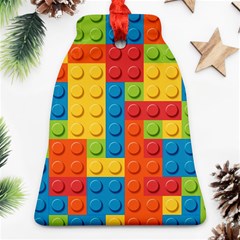 Lego Bricks, Colorful Dots Background Ornament (bell)