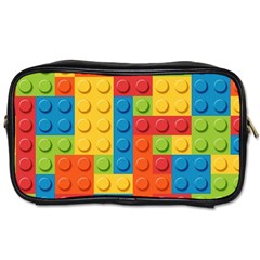 Lego Bricks, Colorful Dots Background Toiletries Bag (one Side)