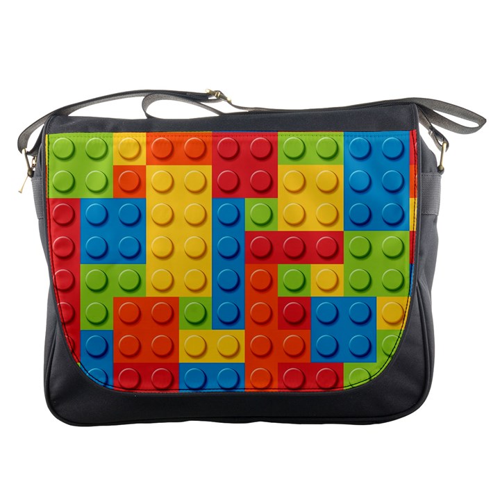 Lego Bricks, Colorful Dots Background Messenger Bag