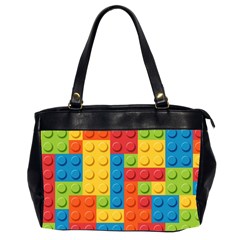 Lego Bricks, Colorful Dots Background Oversize Office Handbag (2 Sides) by kyorashop23