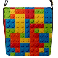 Lego Bricks, Colorful Dots Background Flap Closure Messenger Bag (s) by kyorashop23