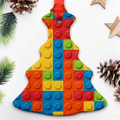 Lego Bricks, Colorful Dots Background Ornament (christmas Tree) 