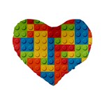 Lego Bricks, Colorful Dots Background Standard 16  Premium Flano Heart Shape Cushions Front