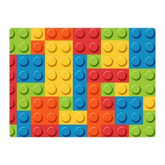 Lego Bricks, Colorful Dots Background Two Sides Premium Plush Fleece Blanket (mini) by kyorashop23