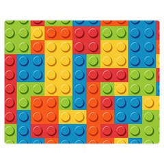 Lego Bricks, Colorful Dots Background Two Sides Premium Plush Fleece Blanket (teen Size) by kyorashop23