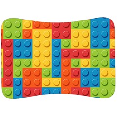 Lego Bricks, Colorful Dots Background Velour Seat Head Rest Cushion by kyorashop23