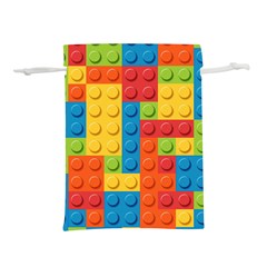 Lego Bricks, Colorful Dots Background Lightweight Drawstring Pouch (m) by kyorashop23