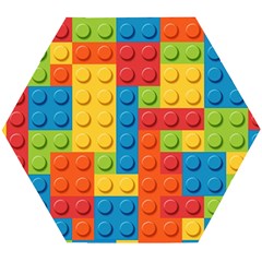 Lego Bricks, Colorful Dots Background Wooden Puzzle Hexagon