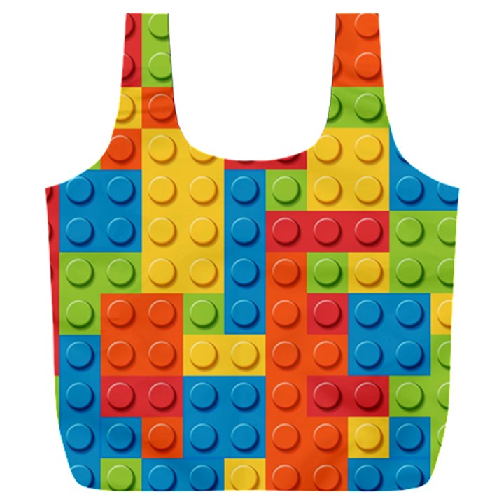 Lego Bricks, Colorful Dots Background Full Print Recycle Bag (XXXL)