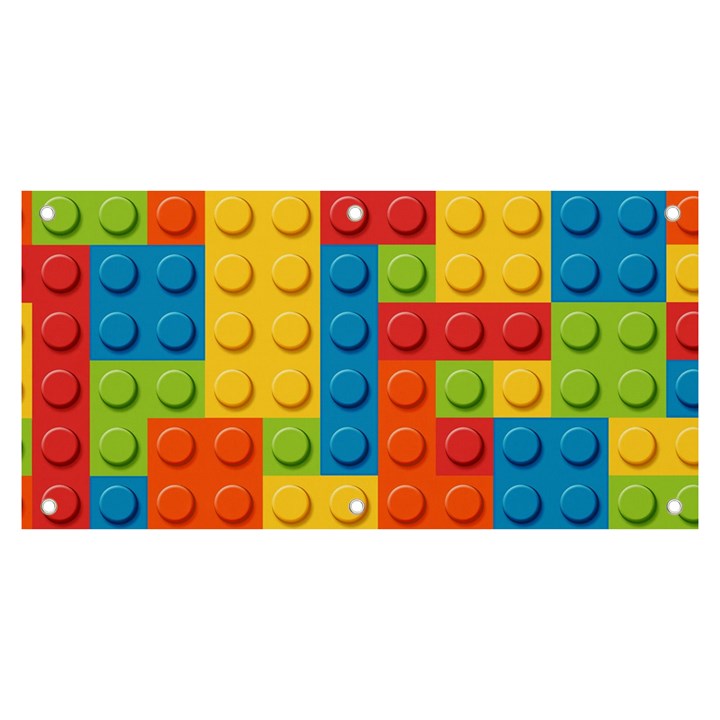 Lego Bricks, Colorful Dots Background Banner and Sign 6  x 3 